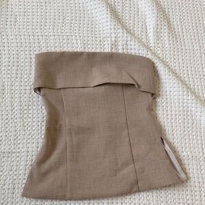 Babaton Tan Strapless Top